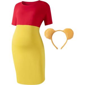 PROMOTED TO BIG SISTER Women Halloween Maternity Princess Costume Queen Fairytale Dress (Medium, Multicoloured)