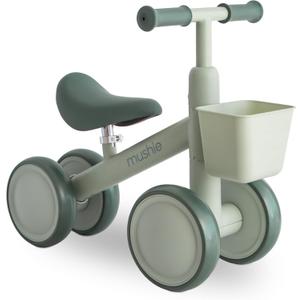 mushie Mini Toddler Bike (Sage) | 12-24 Months | 4 Wheels First Balance Bike