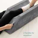 UBBCARE Leg Elevation Pillow for Leg/Knee Surgery Recovery, Memory Foam Leg Pillow with Velvet Washable Cover, Small Grey
