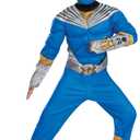 Disguise boys Blue Ranger Costume for Kids, Official Muscle Padded Power Rangers Cosmic Fury Costume (M (7-8))