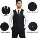 Mens Suit Slim Fit 3 Piece Double Breasted Suit Men Formal Tuxedo Set Casual Wedding Prom Groom Suits, XXL