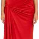 YMDUCH Women's Casual Short Sleeve Boat Neck Ruched High Split Bodycon Long Party Dress, XXL