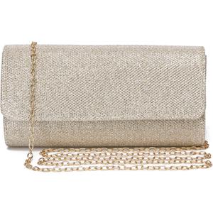 Outrip Women's Evening Bag Clutch Purse Glitter Party Wedding Handbag with Chain (Apricot)
