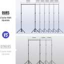 Backdrop Stand Kit - 6 Widths, 10x7.5ft Adjustable Background Stand for Parties & Studio Photography
