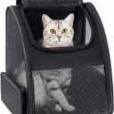 Cat Backpack Carrier for Small Dogs and Cats Fit Up to 15 Lbs,Small Dog Backpack, Foldable with 3-Side Mesh Windows, Pet Carrier for Travel & Hiking FriendlyBlack