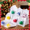 Aurelema 60 Sets Easter Religious Jesus Gifts Bulk Jesus Loves You Light Bulb Shaped Stress Ball Keychains with Christian Cards Organza Bags for Church Prizes Easter Egg Fillers