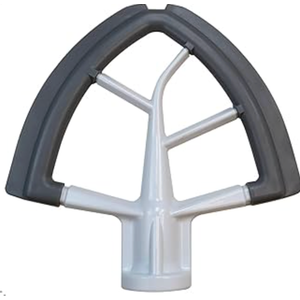Flex Edge Beater Mixer Attachments for Kitchenaid Tilt-Head Stand Mixers, Mixer Accessory 4.5-5 Quart Beater Scraper Paddle with Both-Sides Flexible Silicone Edges (Grey)