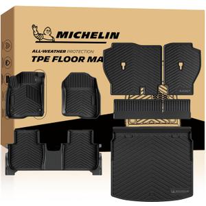 Michelin Vehicle Mats, Premier Series All-Weather TPE Custom Fit Liner for Honda CR-V Gasoline & Hybrid & e:FCEV 2023-2026 Floor Mats (7 Piece)