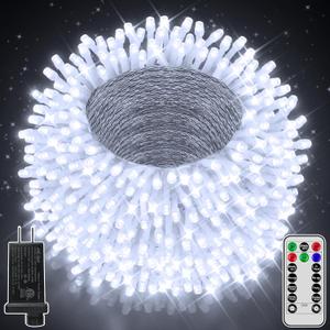 1000 LED 328 FT Christmas Light Outdoor, 8 Lighting Modes White String Lights with Remote, Christmas Lights for Outside Classroom Wedding Party Decor
