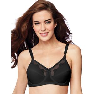Bali Women's Full-Coverage Underwire Bra, Full-Frame Lifting and Smoothing Underwire Bra (38D, Midnight)