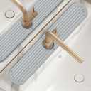 Stone Faucet Mat for Kitchen Sink, 2 Set/4PCS Quick Dry Diatomaceous Earth Stone Tray, Water Absorbing Stone Mat for Kitchen & Bathroom Counter, Sink Protectors Accessories (23.6"x3.9")