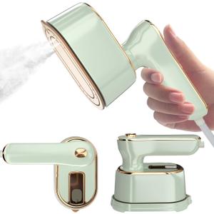 Travel Steamer Iron for Clothes Mini - Portable Ironing Machine Travel Small Size Portable Steamer Travel College Dorm Home Essentials (Mint Green)