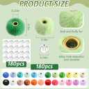 360 Pcs Soft Fluffy Beads Fuzzy Beads Faux Fur Poms Beads for Pens Bulk Colored Spacer Beads Clear Beads for DIY Bracelet Keychain Pens Handicrafts Jewelry Accessories(Mlticolor) (Multicolor)