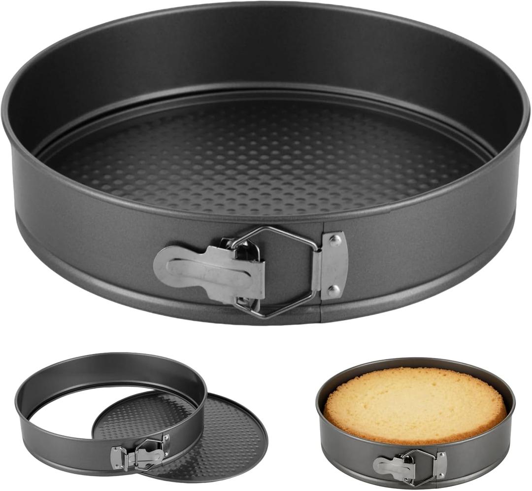 11 Inch Springform Cake Pans, Nonstick Cheesecake Pans with Leakproof Buckle and Removable Bottom Design, Large Carbon Steel Baking Pan with Honeycomb Texture for Home, Dessert Shops