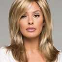 RENERSHOW Blonde Wavy Wig Medium Length Wigs for Women Ombre Blonde Synthetic Wig Layered Mixed Blonde Natural Hair