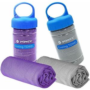 YQXCC 2 Pack Cooling Towel (47"x12") Ice Towel for Neck, Soft Breathable Chilly Towel, Microfiber Cool Towel for Yoga, Golf, Gym, Camping, Running, Workout & More Activities