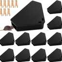 Qualirey 12 Pcs Mice Station with Key Triangle Mouse Station Lockable Reusable Bait Box, Enclosed Design for Indoor and Outdoor Use, Suitable for Small Mice (Black)