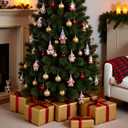 2 x Christmas Tree Decorations 36 PCS Wood Christmas Tree Ornaments Gnomes Christmas Ornaments Hanging for Home Indoors Outdoors Party Supplies Xmas Decor
