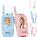 Video Walkie Talkies for Kids  Kids Walkie Talkies 2 Pack with Voice Changer, 1000 Feet Range, Fun Toys for Indoor Play, Camping, Hiking, Travel  Birthday for Boys and Girls Ages 3-10 (Blue+Pink)