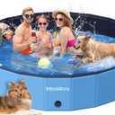 Meowant Extra Large Dog Pool Foldable 87'', Hard Plastic Dog Swimming Pool Kiddie Pool, Collapsible Dog Pet Bath Pool, Portable Deep Dog Pools for Large Dogs (4XL-87''  16'')