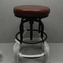 Yaheetech Industrial Bar Stool Vintage Counter Height Adjustable Metal Kitchen Stool with Round Faux Leather Seat 21.5-28 Inch Tall Brown, 1PC