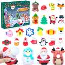 Advent Calendar 2025 Mochi Squishy - 24 Days of Christmas Countdown Calendar, Contains 24Pcs Gift, 3 Cute Jumbo and 21 Mochi Squishy Toys,Gift Ideas for Boys Girls and Teens
