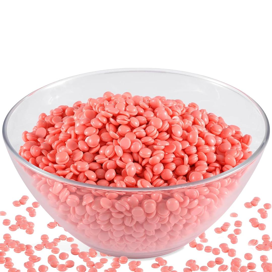 PURPLESKY 5lbs Hard Wax Beads Bulk, Professional Hair Removal Wax Kit for Coarse Hair & Sensitive Skin, Low Temperature, Microwavable, Painless Brazilian, Bikini, Face, Leg, Body Home Use, Pink