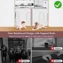 Reinforced 41 Inch Extra Tall Pet Gate 55 Inch Wide Retractable Baby Gates with Support Rods Prevents Crawling Under, Outdoor Tall Baby Gates for Dogs Indoor Dog Gates for Doorways, White