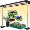 LED Grow Lights for Seed Starting with Stand, 2ft 60W Full Spectrum Seedling Lights Grow Lights for Indoor Plants, 4/8/12H Timer and 10 Dimming Levels, Height Adjustable and Energy Efficient (Black)