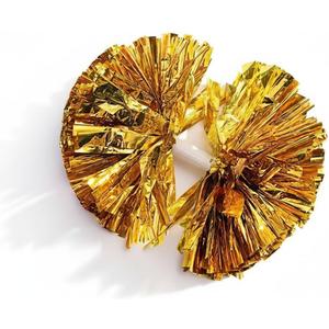 Anderson's Metallic Gold Foil Baton School Spirit Shakers, 14" Cheerleader Pom Poms, Football, Basketball, Homecoming, Squad, Team, Party, Dance, Club, Performance, Fan Celebration, 2-Pack