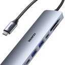 BENFEI 7-in-1 USB C Hub with HDMI(4K@60Hz), 2 USB-A, 1 USB-C Data, 100W Charge, SD/TF Card Reader, Silicone Tangle-Free Cable Compatible with MacBook Pro/Air, iPad Pro, iMac, iPhone 15 Pro/Pro Max