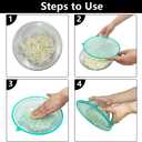 5 Pack Silicone Lids for Bowl, 5 Sizes Reusable Clear Vacuum Storage Lids, Kitchen Food Storage Covers Suitable for Round Containers, Cups, Bowls, Mugs, Food Cans, Pet Cans