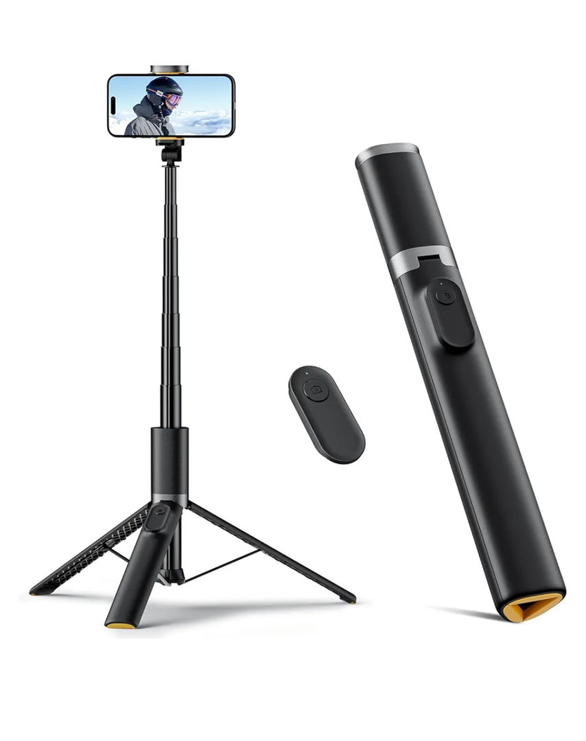 TODI 63" Cell Phone Selfie Stick Tripod, Portable Tripod for iPhone with Wireless Remote, Extendable Smartphone Stand, All-in-1, Compatible with iPhone/Android