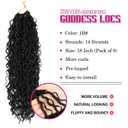 8 Packs Goddess Faux Locs Crochet Hair for Black Women,Natural Black Goddess Locs Crochet Hair, Boho Style Locs, River Hair with Curly Ends (18Inch, 1B#, 8Packs)