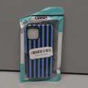 Compatible with iPhone 12 12 Pro Matte Case, Green and Blue Stripes Geometric Vertical Line Pattern for Girl Full Body Design Soft Silicone Drop Shock Scratch Protection