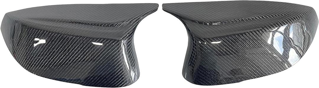 Real Carbon Fiber Side Mirror Caps, Ox Horn Style Replacement Wing Mirror Covers Compatible with Infiniti Q50 Q60 Q70 QX50 QX30 2014-2020