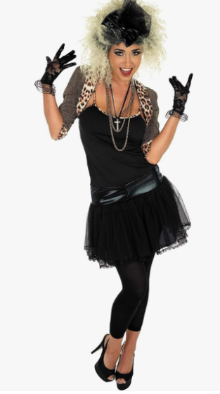 fun shack 80s Pop Star Costumes for Women, Vintage Pop Star Outfit, 80s Halloween Party Costume for Women (Large)