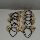 YARIEW 12 Pcs Leopard Print Headbands Cat Ears Headbands Animal Ears and Horns Headband Plush Horns Cosplay Costume Halloween Christmas (Multi-colored-4)