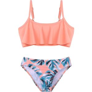 Arshiner Girls Swimsuit Two Pieces Bikini Set Ruffle Bathing Suits Flounced Tankini Swimwear (5-6 Years, Pat3)