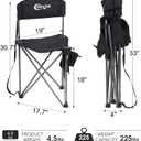 PORTAL Extra Large Quick Folding Tripod Stool with Backrest Fishing Camping Chair with Carry Strap