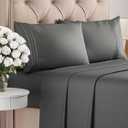 Queen Size 4 Piece Sheet Set - Comfy Breathable & Cooling Bed Sheets Set - Hotel Luxury Bedding for Women, Men, Kids & Teens - Deep Pockets, Easy-Fit, Super Soft & Wrinkle Free - Oeko-Tex - Charcoal (08 - Charcoal)