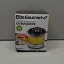 Elite Gourmet ETS623 BPA-Free 40-Watt Electric Citrus Juicer, Compact, Large Volume, Pulp Control, Oranges, Lemons, Limes, Grapefruits with Easy Pour Spout, 24oz, Black/Stainless Steel