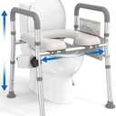 HOMLAND Raised Toilet Seat with Handles, Toilet Seat Riser for Seniors with Adjustable Height & Width, FSA/HSA Eligible 400lb Handicap Elevated Toilet Seat for Elderly, Pregnant, Fit Any Toilet