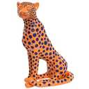 Quoowiit Statues for Home Decor, Modern Sculptures and Statues Decorations for Living Room, Bedroom, Table, Bookshelf, White Resin Leopard Art Decorative Sculpture with Black Polka Dots Design