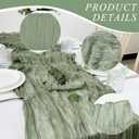 12 Pack Cheesecloth Table Runner, Runner Gauze Boho Wedding Decor Romantic Table Runner for Wedding Birthday Party(35" x 118") (Sage Green)