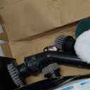 Leebein Electric Spin Scrubber, Cordless Cleaning Brush for Bathroom Shower Tub, IPX7 Waterproof Power Scrubber with 7 Brush Heads, Extendable Long Handle and 2 Speeds Scrubber for Bathtub Floor (Black)