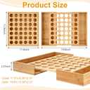 SiliFine Bamboo Pod Holder Compatible with K Cup, 42 Pod Capacity Drawer Organizer, Expandable Coffee Capsules Storage for Tea Bags, Espresso Capsules, Home Office Kitchen Accessories