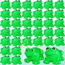 18 pcs Rubber Frogs for Kids, Cute Floating Squeaky Frog Bath Toy Mini Plastic Frogs for Cake Decoration Classroom Carnival Prizes Baby Shower Birthday Party Decoration