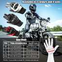 Motorcycle Gloves for ATV MTB Cycling Hiking,Carbon Fiber Shell Protection,Motocross Goatskin Leather Glove for Dirt Bike Motorbike Racing (Large, Black-Red)