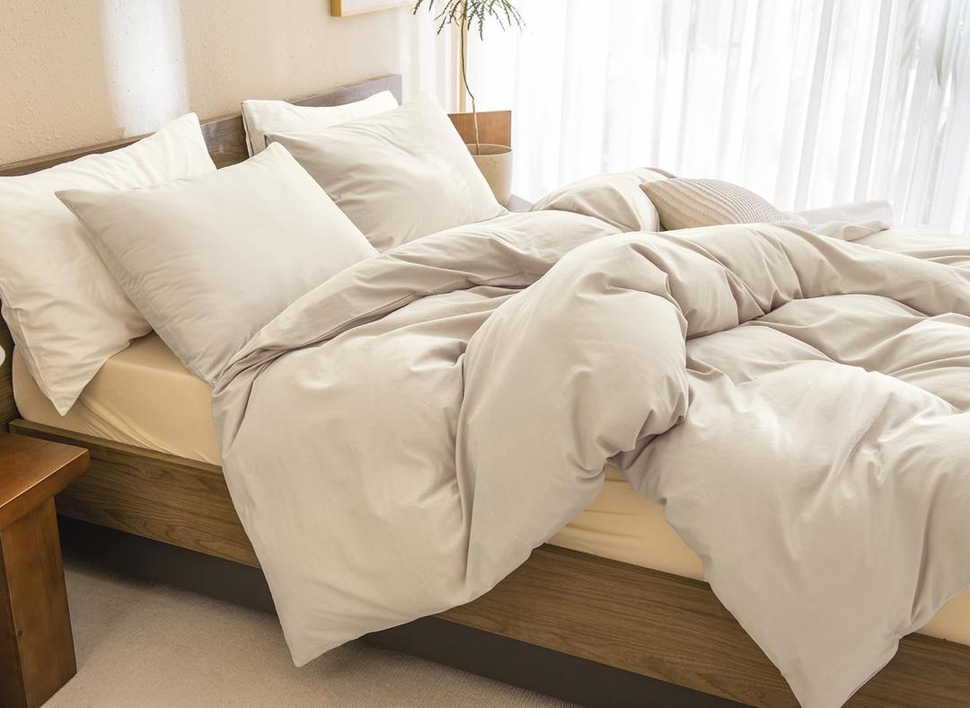 CozyTide California King Comforter Set (10696 Inch),100% Cotton Comforter with Microfiber Inner Fill,Lightweight Fluffy Cal King Wheat Comforter Ultra Soft 3 Pieces